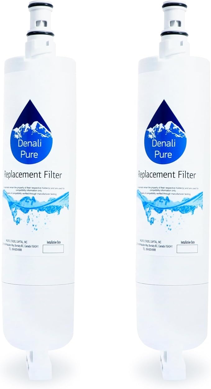 2-Pack Replacement for KitchenAid KSRB25FHSS02 Refrigerator Water Filter - Compatible with KitchenAid 4396508, 4396509, 4396510 Fridge Water Filter Cartridge