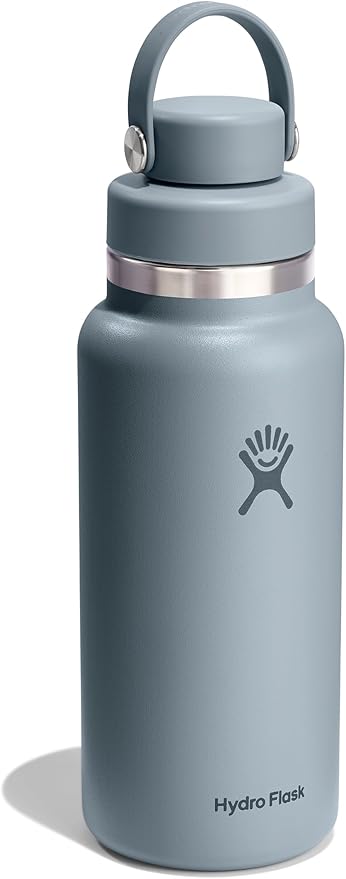 Hydro Flask Water Bottle - Insulated Stainless Steel - Wide Mouth Flex Chug Lid, Non Spill, Leakproof in 32 Oz Shale Gray