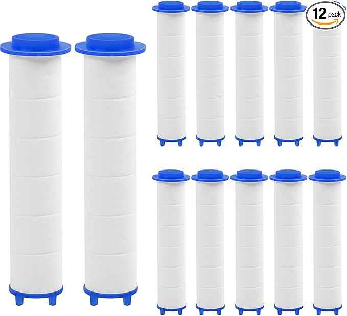 12 PCS Shower Filter Replacement - Shower Head Filter for Hard Water with Pp Cotton, 3.74x0.94 Inch