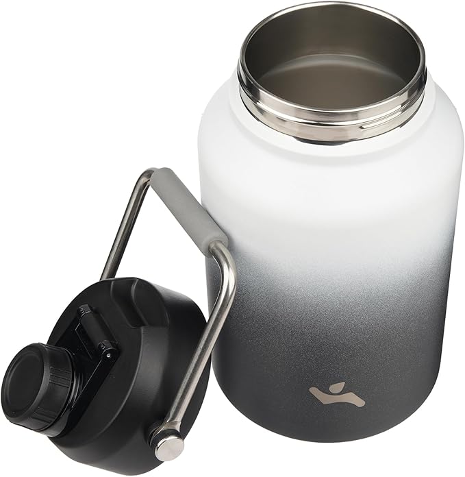 Jug with Handle,87 oz Insulated Water Bottle with Carrying Pouch,Double Wall Vacuum Stainless Steel Metal Bottle,Day Night