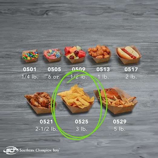 Southern Champion Tray 0525 #300 ECO Kraft Paperboard Food Tray, 3 lb Capacity (Case of 500), Natural