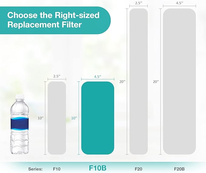 SimPure Whole House Water Filter, 10" x 4.5" BB Activated Carbon Block Filter Replacement Cartridge Coconut CTO Filter Compatible with GE FXHTC, GXWH40L, GXWH35F, GNWH38S, WHKF-GD25BB (4 Pack)