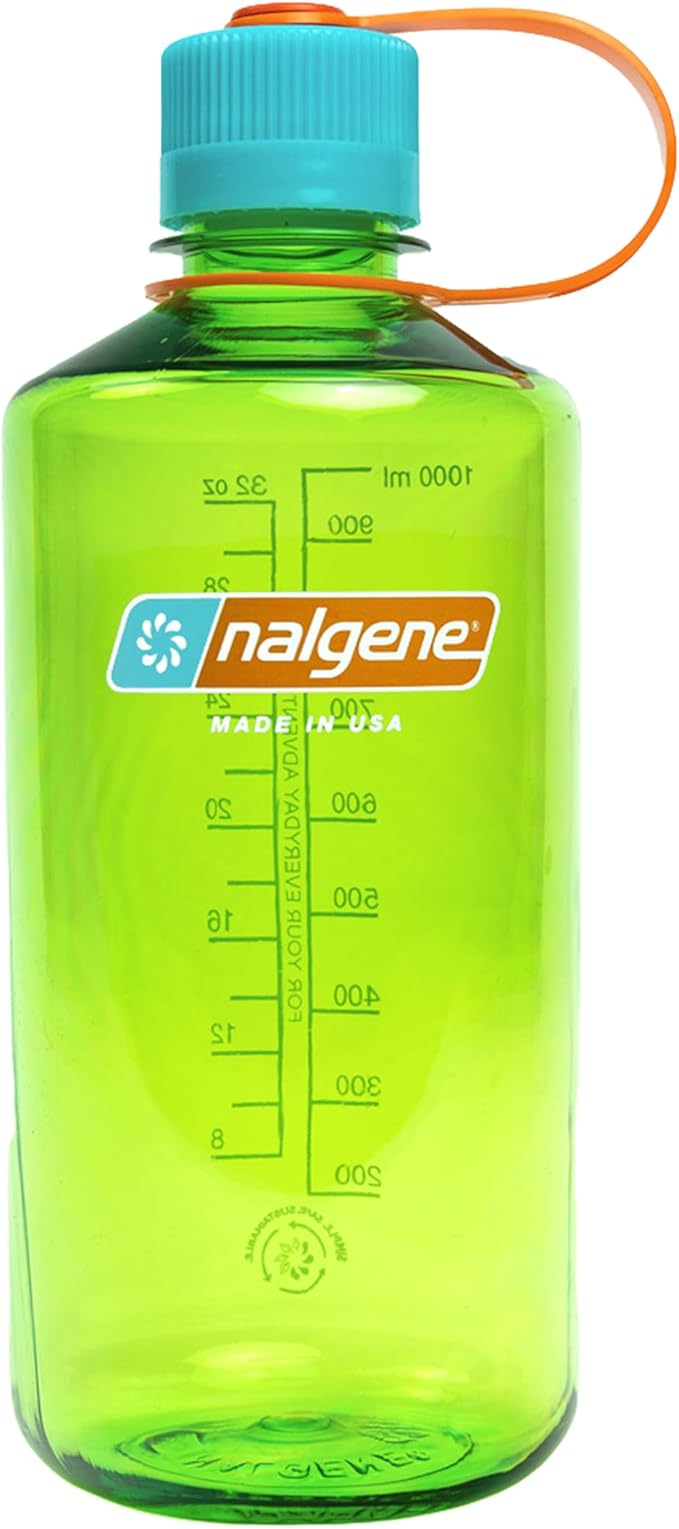 Nalgene 32 oz Narrow Mouth Water Bottle | BPA-Free, Durable & Leak Proof, Lightweight Bottle for Gym, Office & Travel, Pear