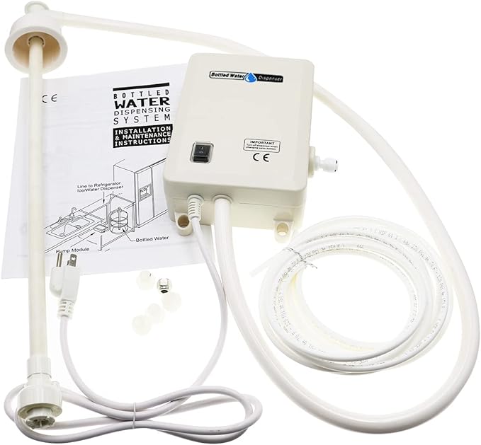 Bottled Drinking Water Pump System Single-Tube Power 25W, Bottled Water Dispensing 2L Flow Electric Water Pump for 5 Gallon Bottle Water for Coffee,Refrigerators,Ice Maker,Faucet