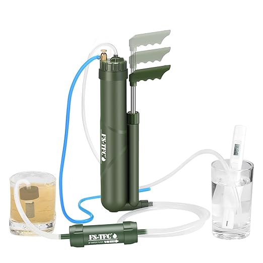 FS-TFC Portable Reverse Osmosis Water Filtration System 0.0001 Micron Super-high Precision Water Purification Survival Gear for Hiking, Camping, Travel, and Emergency Preparedness