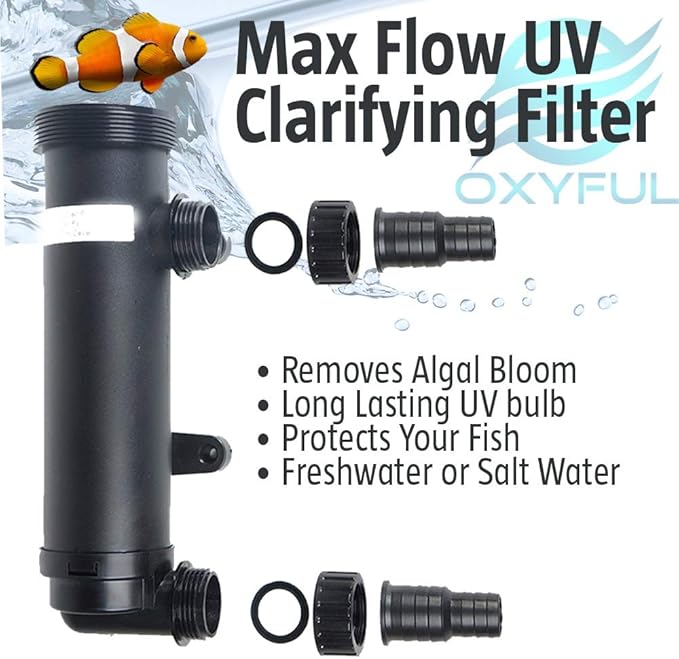 9W UV Ultraviolet Light Clarifier Filter – 20" Non-Submersible Lamp for Koi Ponds, Fish Tanks, and Aquariums