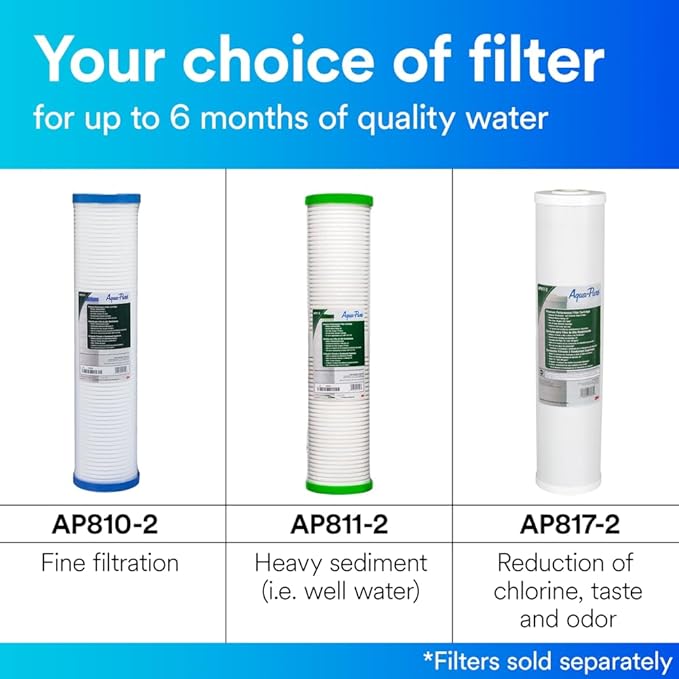 3M Aqua-Pure AP800 Series Whole House Filter Housing AP802T, 5639204, Large Diameter