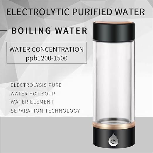 1500ppb Hydrogen Rich Water Bottle Generator, 420ml Portable Hydrogen Water Cup, USB Rechargeable Ionized Water Generator, Home Office Use