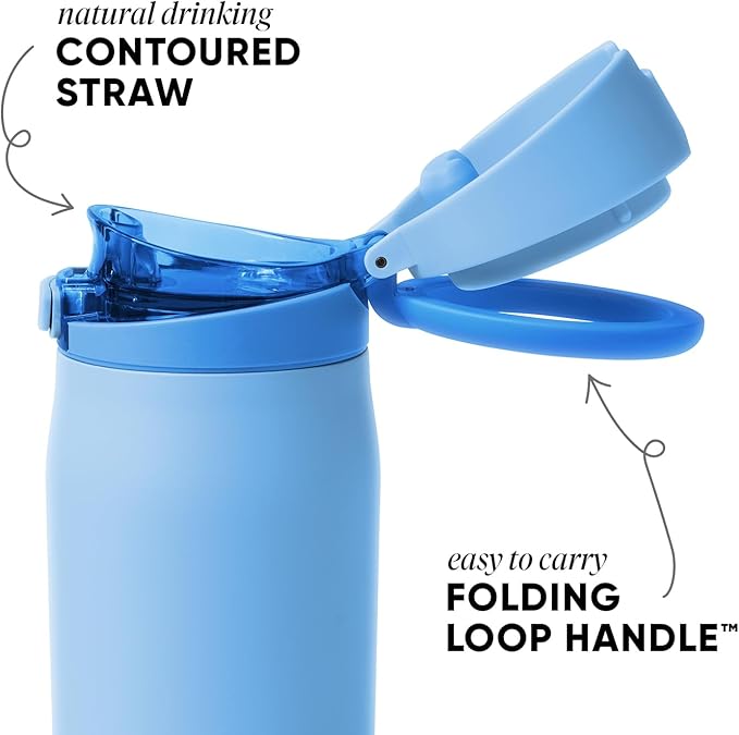 Simple Modern Mesa Loop Water Bottle with Straw | 30oz Cup Holder Friendly Insulated Stainless Steel Bottles for Travel, Sports and School | Snow Day