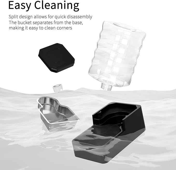 RIZZARI Stainless Steel Pet Water Feeder: 9L Large Gravity Waterer - Less Refills All-Day Water - No Mess Keeps Floors Dry - Quiet Refill - for Medium to Large Dogs - Workday/Day Trip