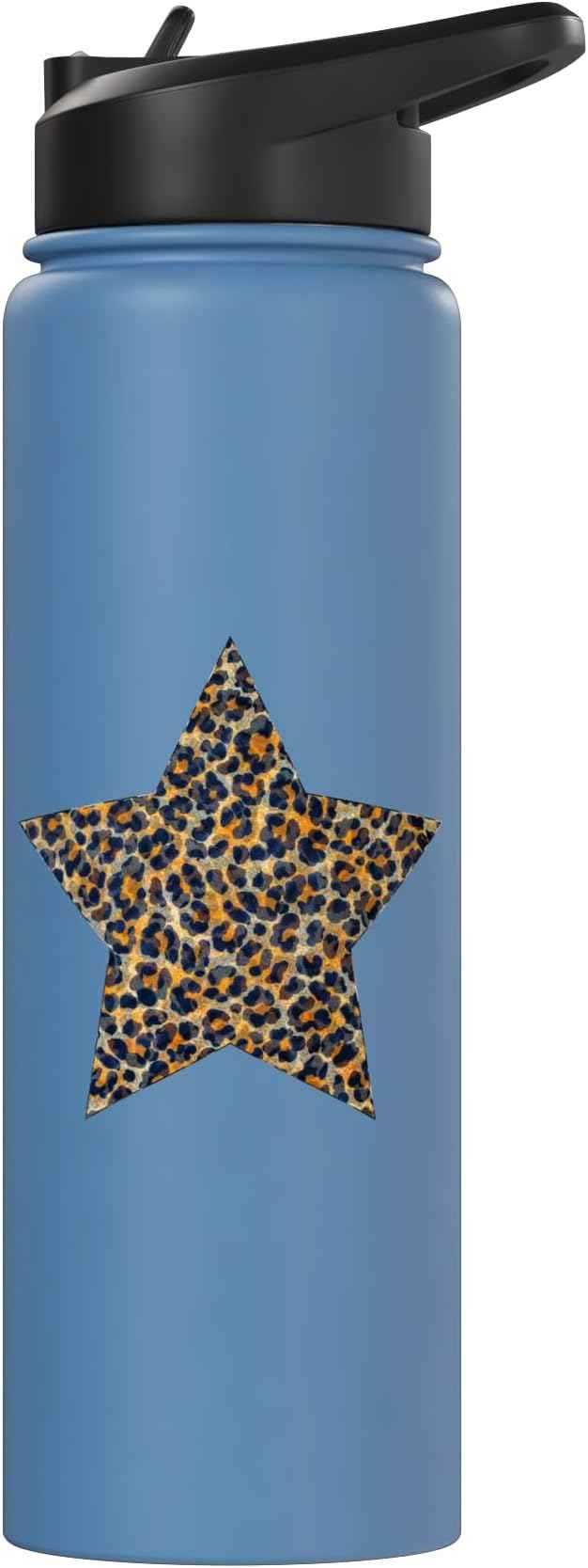 Star Shape - Cute Cheetah Leopard Print Graphic Stainless Steel Insulated Water Bottle