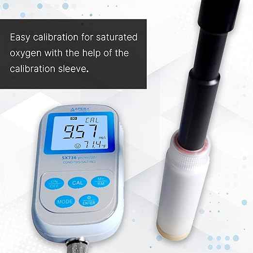 Apera Instruments SX736 pH/DO/Conductivity/TDS/Salinity/Resistivity Portable Handheld Multiparameter Meter Kit