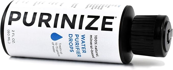 The Best and Only Patented Natural Water Purifying Solution - Chemical Free Camping and Survival Water Purification (2 oz)