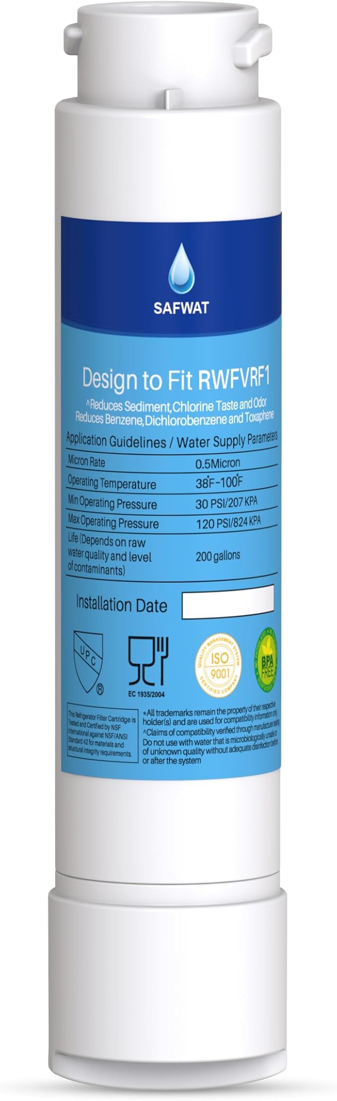 RWFVRF1 Replacement for Viking Water Filter RVRF3361 (2 Pack)