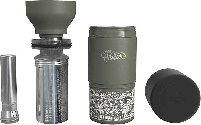 HIBEAR 32oz All-Day Adventure Flask - As Seen on Shark Tank - The Insulated Multi-Tool of Beverage Bottles - Craft Pourover, Cold Brew, Tea, Water Infusion, Wine Decanting, Hydration.