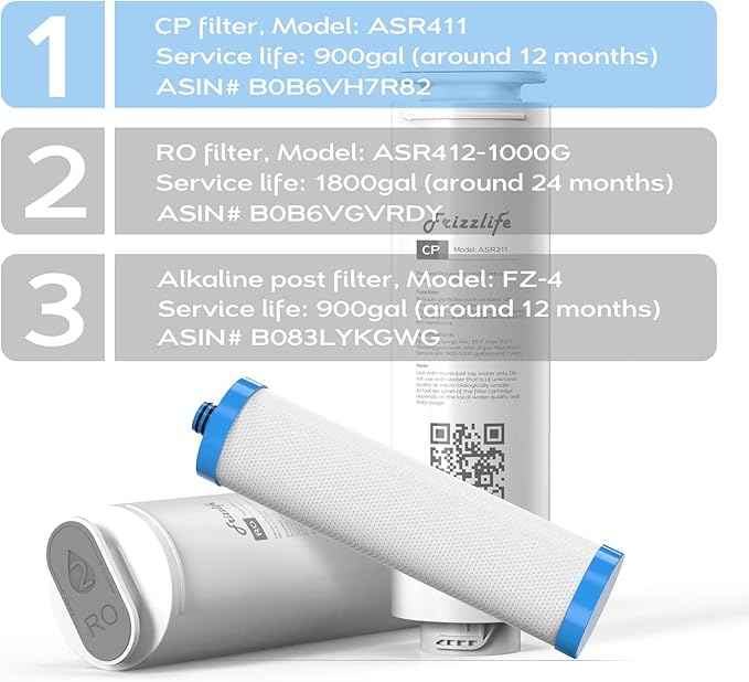 FRIZZLIFE ASR411 Replacement Filter Cartridge for PD1000-TAM4 Reverse Osmosis System (1st Stage)