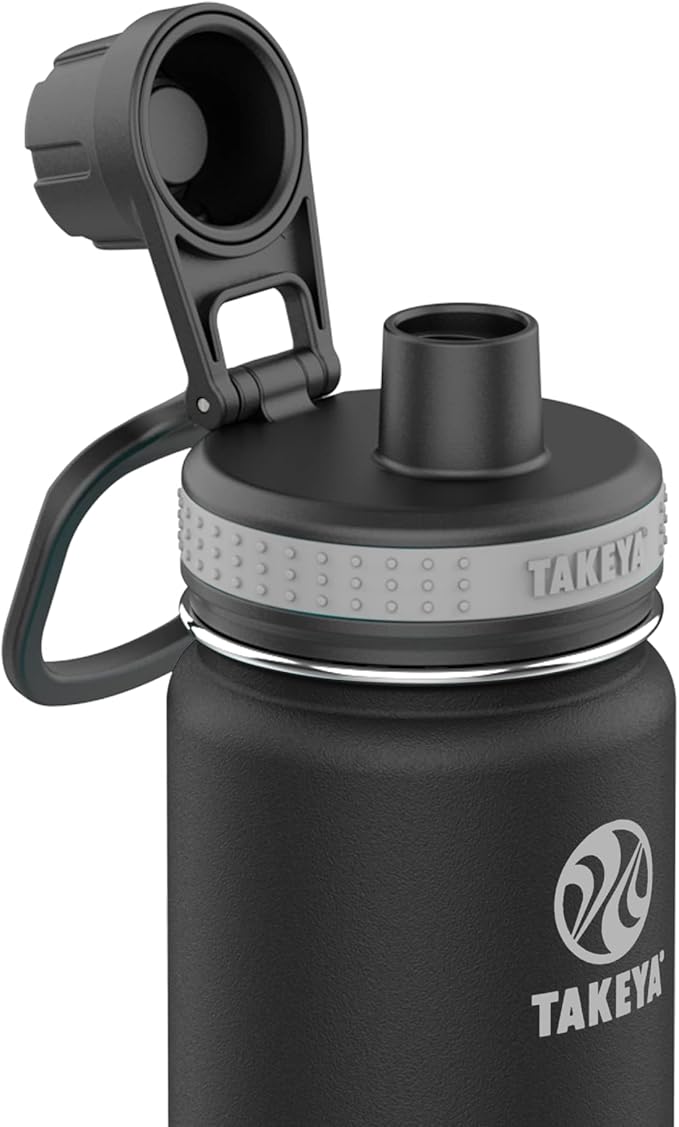 Takeya Originals Vacuum-Insulated Stainless-Steel Water Bottle, 24oz, Black (50041)