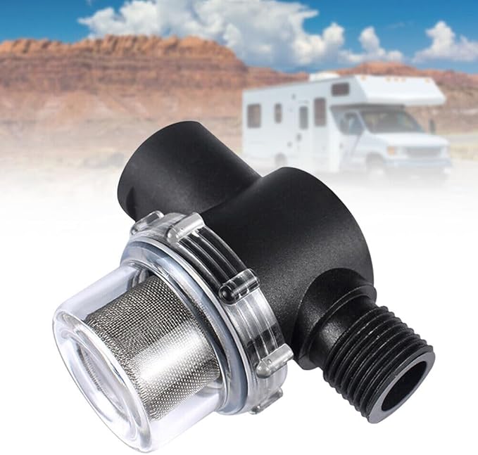 (2 Pieces) Water Pump Filter Replacement for Motorhome 1/2 Rotating Tube Strainer with 50 Mesh Stainless Steel Filter Screen Compatible with WFCO or Shurflo Pumps