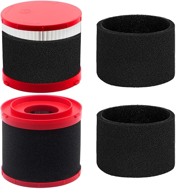 2 Pack 49-90-1900 HEPA Vacuum Filters with 4 Pack 49-90-2015 Sponge Filters Fit for Milwaukee Cordless M18 2 Gallon 0880-20 & FUEL Packout 0970-20, M12 FUEL 1.6 Gallon 0960-20 Wet Dry Vacuum - AquaVibe