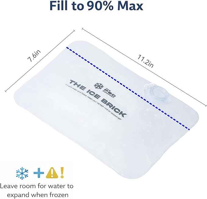 6-Pack Ice Brick, Reusable 3 lb Ice Blocks for Cold Plunge, Long-Lasting Cooling for Colder Water Longer, Durable Refillable Ice Bricks, Fill to 90% Max, The Pod Company