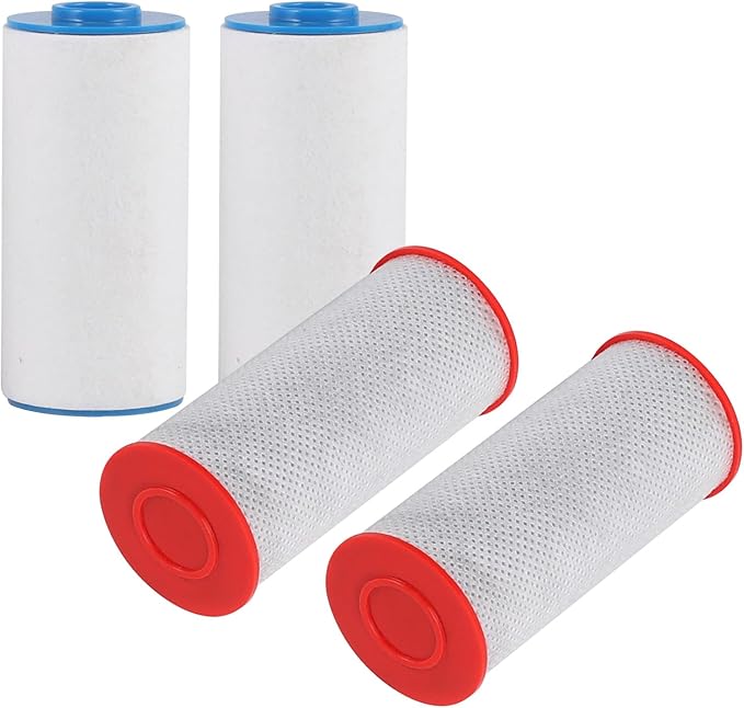 Replacement Weddell Duo Shower Filter Set (2R+2B),High‑Efficiency Shower Filters Reduce Chlorine, PFAS, Microplastics & Odors,Improve Skin & Hair,8,000‑Gallon Capacity,Fit For Weddell Duo System