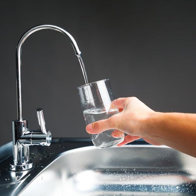 iSpring GA1-B Reverse Osmosis, Kitchen Bar Sink Lead-Free Drinking Water Faucet, Contemporary Style, High Spout, Chrome - 1/4"