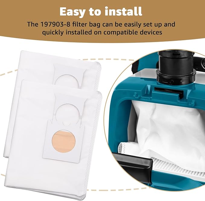 191C26-2 filter bag replacement - Compatible with XCV17/XCV18 18V X2 LXT makita vacuum bag Heavy-duty filtration, long-lasting durability-10-pack. - AquaVibe