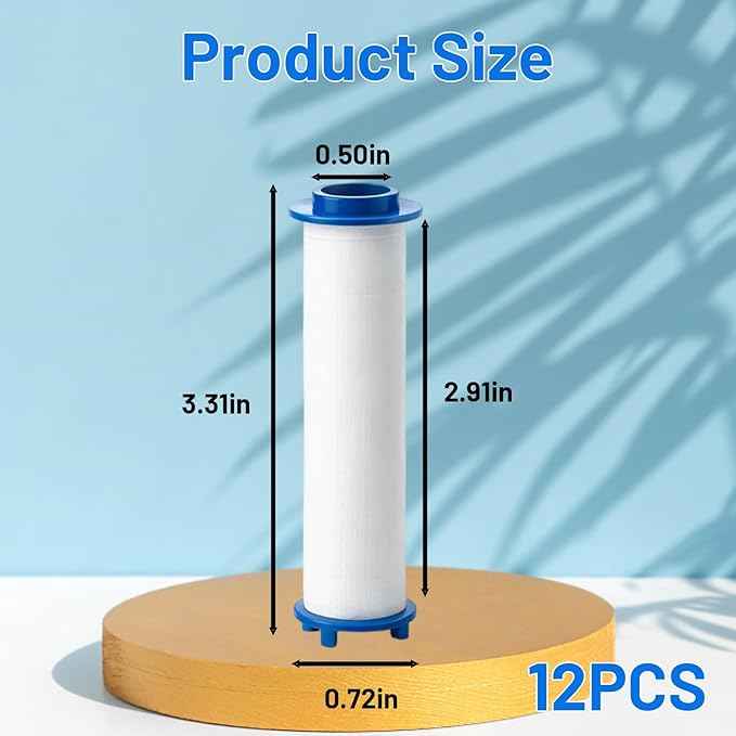 12 PCS Ion Drops Shower Head Filters, 3.3Inch Filtered Shower Head Replacements, Universal Fit for Most Showerheads, Showerhead with Filter for Detachable