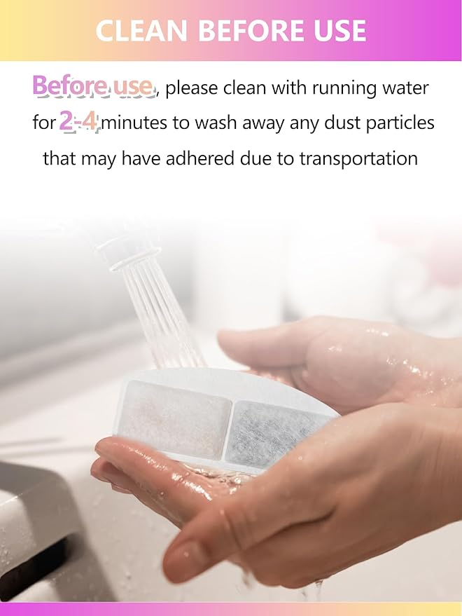 Cat Water Fountain Filter Replacement Compatible with Veken 100oz/3L/0.8GAL Automatic Pet Fountain, Replacement Filters for Cat Dog Water Fountain Dispenser with Pre-Filter Sponges(6+6 Packs)