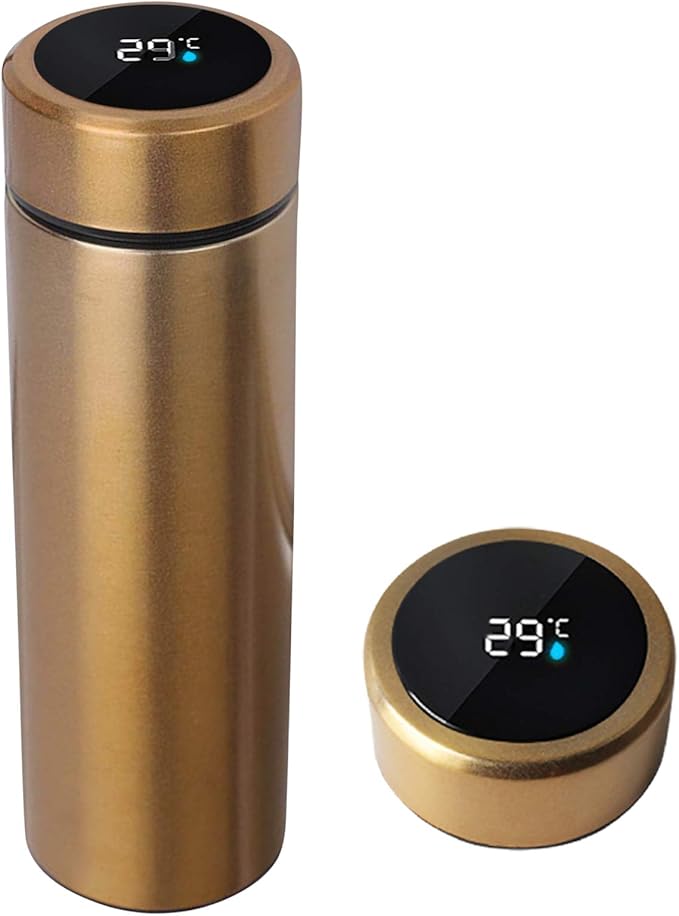 Water Bottle with LED Temperature Display,Double Walled Vacuum Insulated Water Bottle,Stainless Steel Sports AutomotiveTravel Mug,BPA-free Leak Proof Keep Cold and Keep Warm 12H