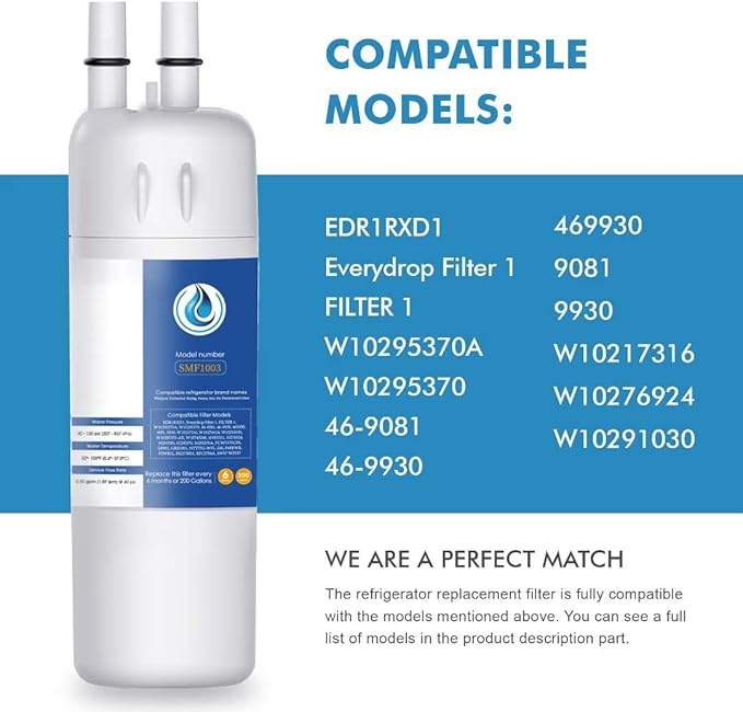 Replacement for EDR1RXD1, W10295370A, Compatible with Kenmore 46-9081, 46-9930, P4RFWB, P8RFWB2L, Pack of 1