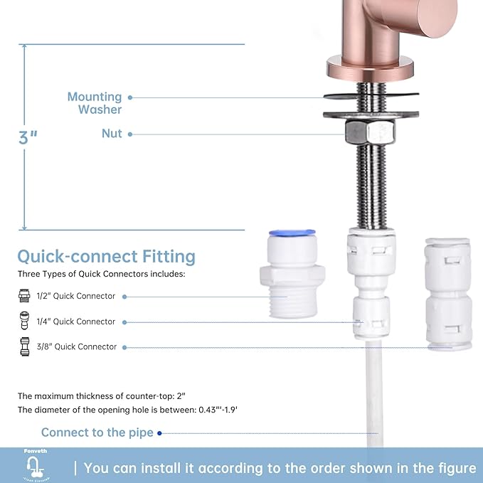 Drinking Water Faucet, Red Copper RO Faucet SUS 304 Stainless Steel for Under Sink Water Filter System Reverse Osmosis Non-Air Gap for Kitchen