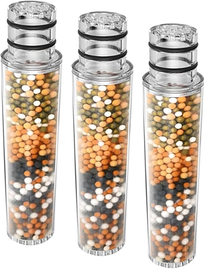 AWO 3 PACK Replacement Shower Head Filter Cartridge Compatible with SR SUN RISE Handheld Showerhead,Multi Stage Shower Filtration Systems for Hard Water Reduces Chlorine,Fluoride and Harmful Substance