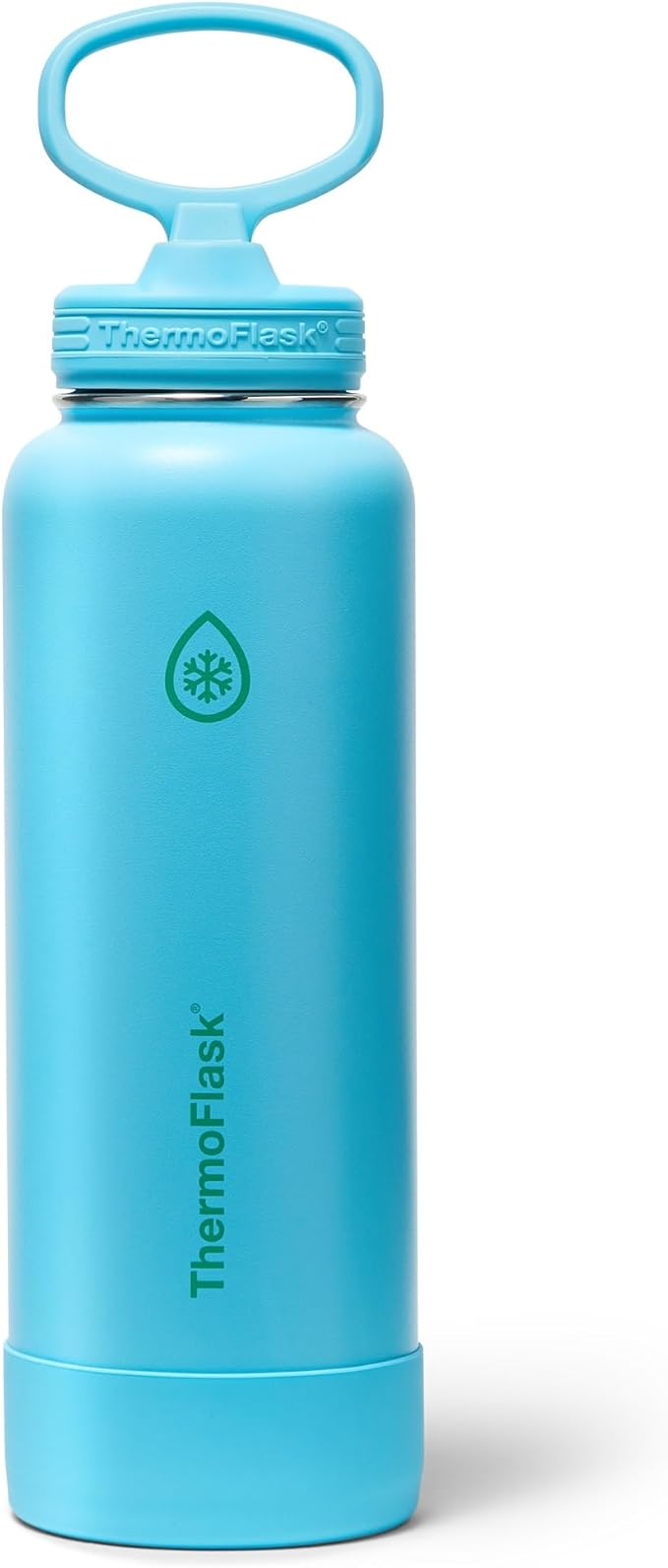 ThermoFlask 40 oz Double Wall Vacuum Insulated Stainless Steel Water Bottle with Straw Lid, Vivid Blue