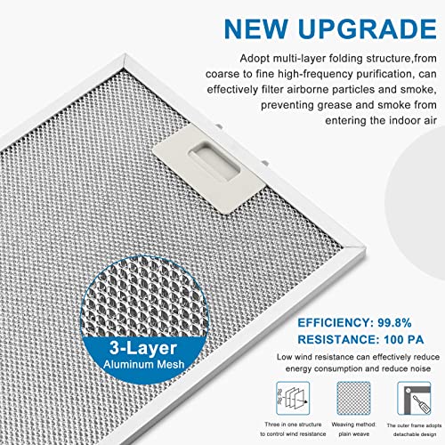 2 Pack W10169961A Hood Vent Grease Filter 10.5" X 12"