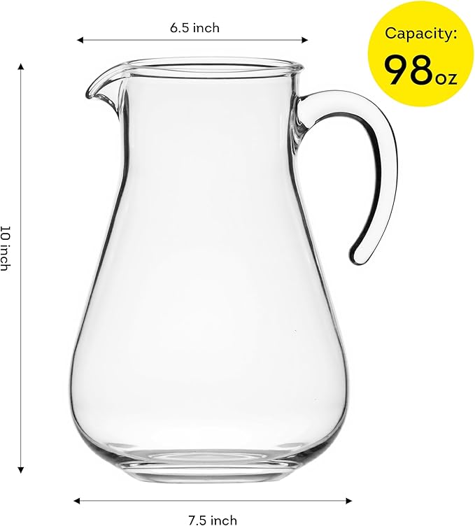 Lily's Home Break Resistant Plastic Pitcher, the Large Capacity Makes it Excellent for Parties, Both Indoor and Outdoor (98 Ounces)
