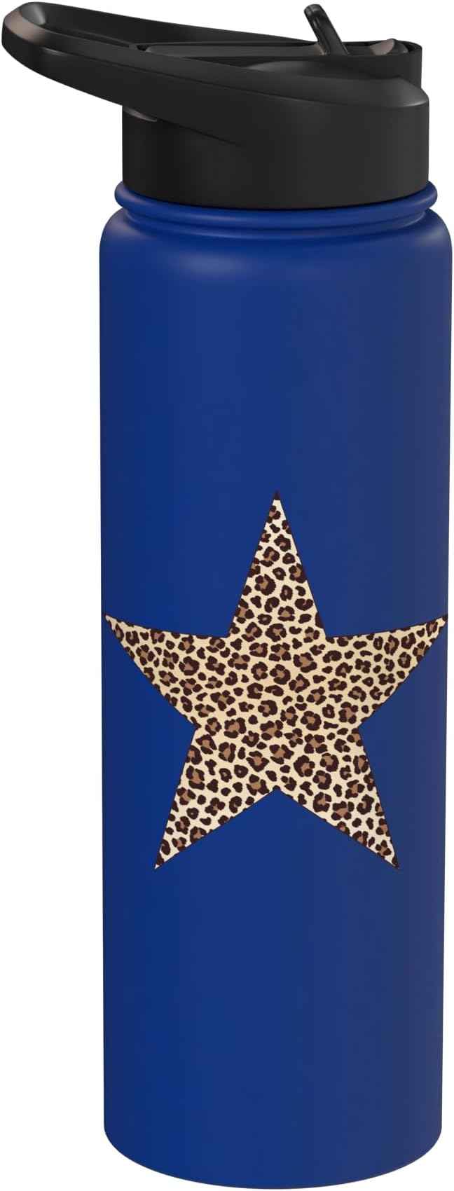 Star Shape - Cute Cheetah Leopard Print Graphic Stainless Steel Insulated Water Bottle