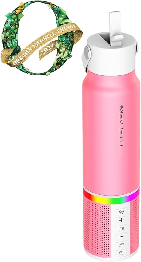 LitFlask Smart Water Bottle, Ultra Premium Bluetooth Speaker, Portable Charging, 20oz Stainless Steel. Oprah’s Favorite Things 2024