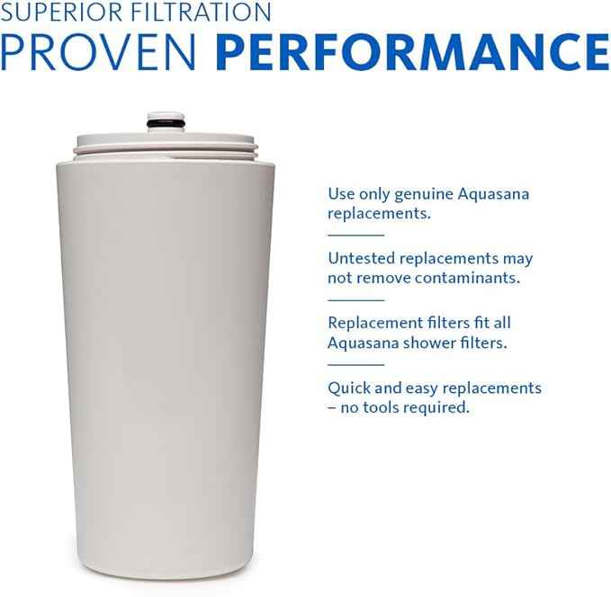 Aquasana Shower Water Filter System Max Flow Rate w/Handheld Wand - Filters Over 90% of Chlorine & Shower Water Filter System - Filters Over 90% Of Chlorine - Carbon & KDF Filtration Media - AQ-4100