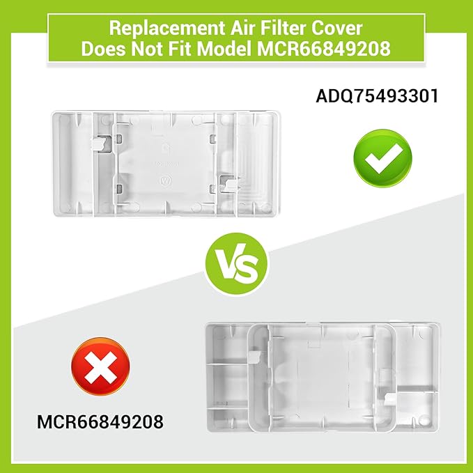 ADQ75493301 Refrigerator Fresh Air Filter Cover Replacement for LG Refrigerator Parts LRMVS3006S, LRMDS3006S, LRMVC2306S, LRMDC2306D, LRFVC2406S, LRFDS3016S, LRMDS3006D