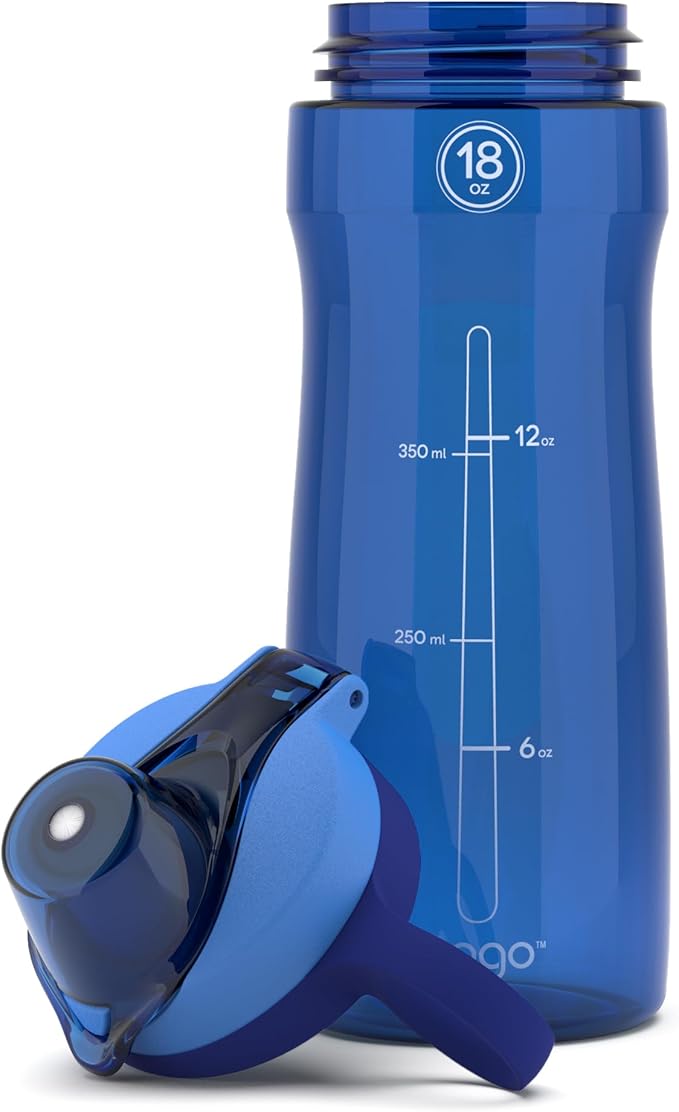 Pogo BPA-Free Tritan Plastic Water Bottle with Chug Lid, 18 Oz, Blue