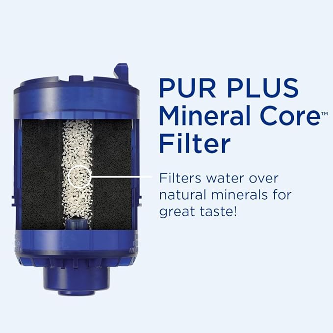 PUR Plus Faucet Mount Replacement Filter 4-Pack, Genuine PUR Water Filter for Sink Faucet, 3-in-1 Mineral Filtration, Lead Reducing, 1-Year Value, Blue (RF99994)