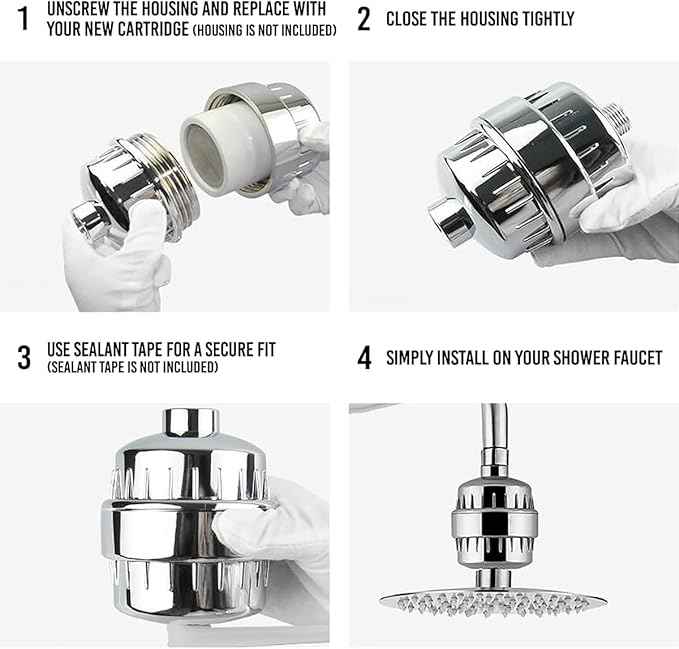 3-Pack Replacement Shower Filter Cartridge Compatible with Aqua bliss SF100 / SF220 Shower Head,Water Softener Filter for Hard Water Reduce Chlorine and Harmful Substances