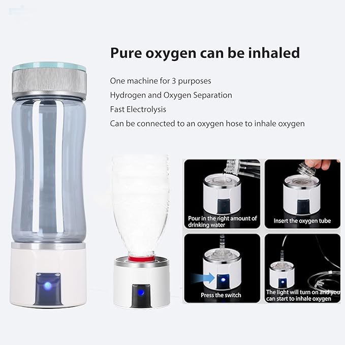 300ml 3000PPB Hydrogen Water Ionizer High Efficiency Portable Hydrogen Water Bottle for Home Office 5V, Rushbom6pzgiy9bq5
