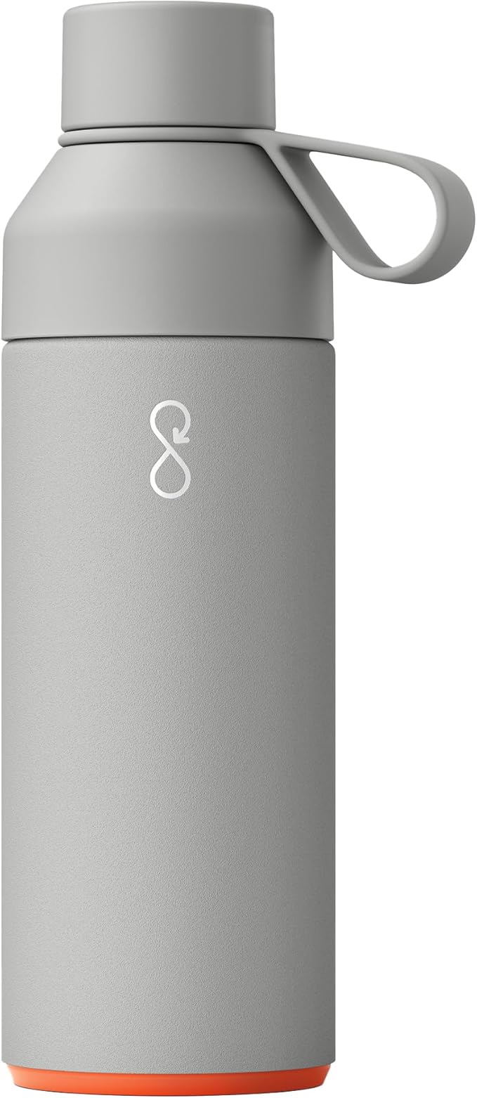 Ocean Bottle Big 34 oz | Stainless Steel Water Bottle | Reusable & Sustainable | Keeps Drinks Cold & Hot | Eco Friendly Gift (Rock Grey)