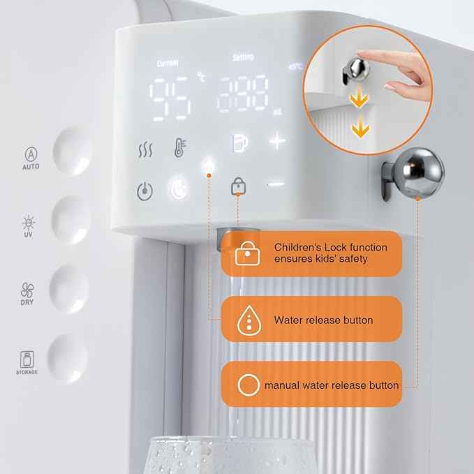 UV Sanitizer and Dryer 6-in- 1 Sanitizing Machine for Baby Bottles ，1.5L Formula Maker with Night Light 4 Temperature Control 24H Keep Warm 72H Storage