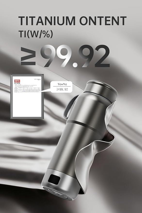 380ML Pure Titanium Electric Kettle - FDA Food Contact Tested, BPA-Free, Double-Layer Vacuum Sealed, 100V-240V, Smart Temp Control, Fast Boil, Portable Travel Water Heater for Tea