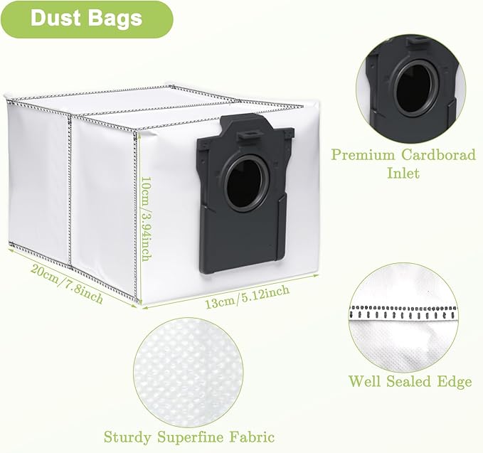 15 PCS Accessories Replacement Parts Compatible with Dreame X40 Ultra/ L40 Ultra X40 Master MOVA P10/P50 Pro Ultra Robot Vacuum Cleaner, 1 Main Brush, 4 Side Brushes, 2 Filters, 2 Dust Bags 6 Mop Pads - AquaVibe