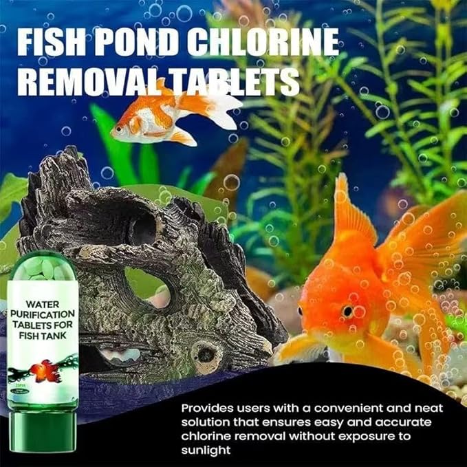 Powerful Aquarium Water Purification Tablet for Fish Tank,Water Purification Tablets for Fish Tank,Remove All Kinds of Turbidity from Fish TankWater (2PC)