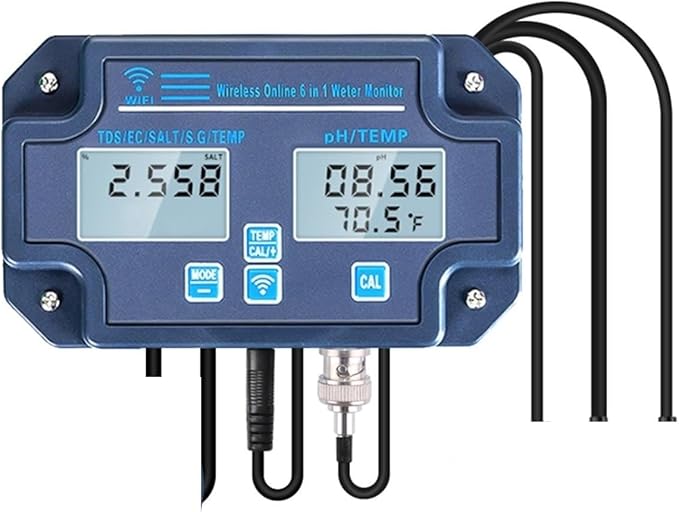 Water Test Meter, 2Pcs Digital Meter Temp Water Quality Tester Data Logger Smart Monitor for Home Hydroponics